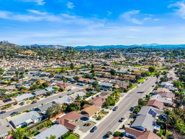 an aerial view of multiple house