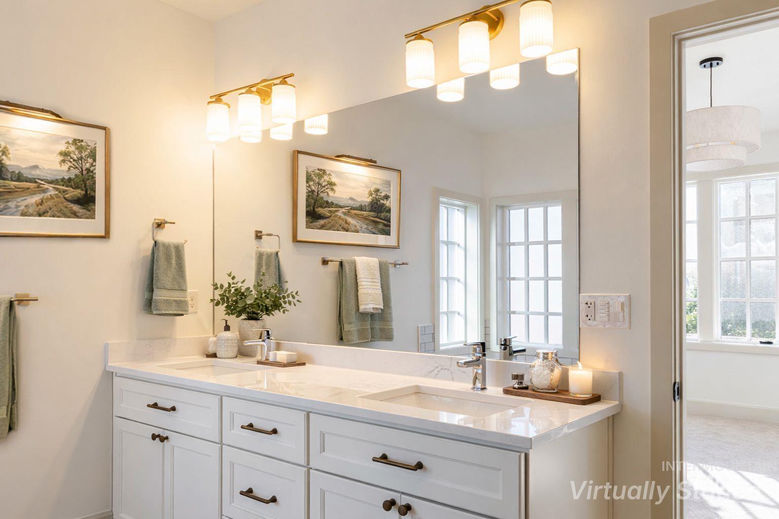 1560 Slonaker, Unit ONYX Moscow, ID 83843 - Photo 9 of 45 Bathroom with double vanity and baseboards