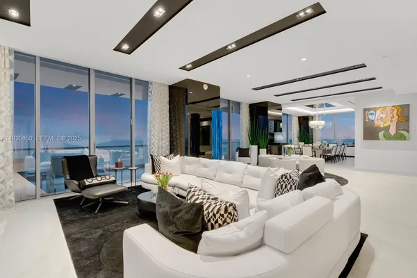 a living room with furniture