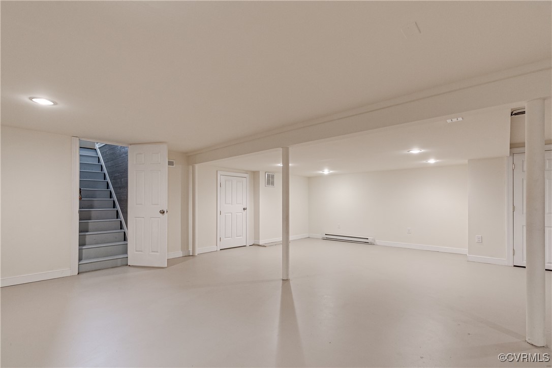 6737 Rural Point Road Mechanicsville, VA 23116 - Photo 23 of 32 Basement with a baseboard heating unit