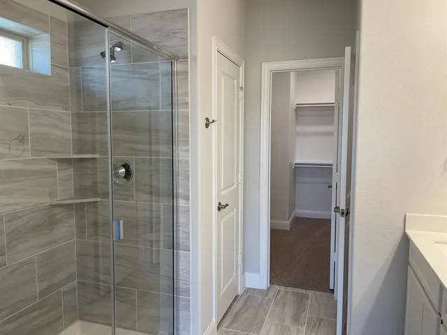 a bathroom with a shower
