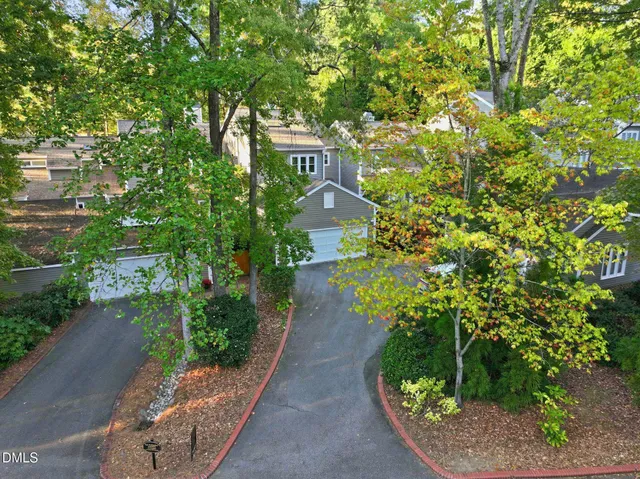 a view of a pathway both side of yard