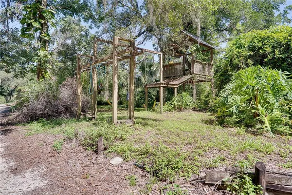 a backyard of a house with lots of green space