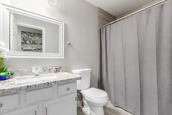 a bathroom with a toilet a sink and a mirror