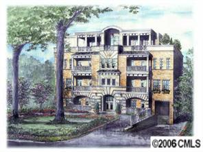 626 Queens Road, Unit 401 Charlotte, NC 28207 - Photo 1 of 2 a front view of a residential apartment building with a yard
