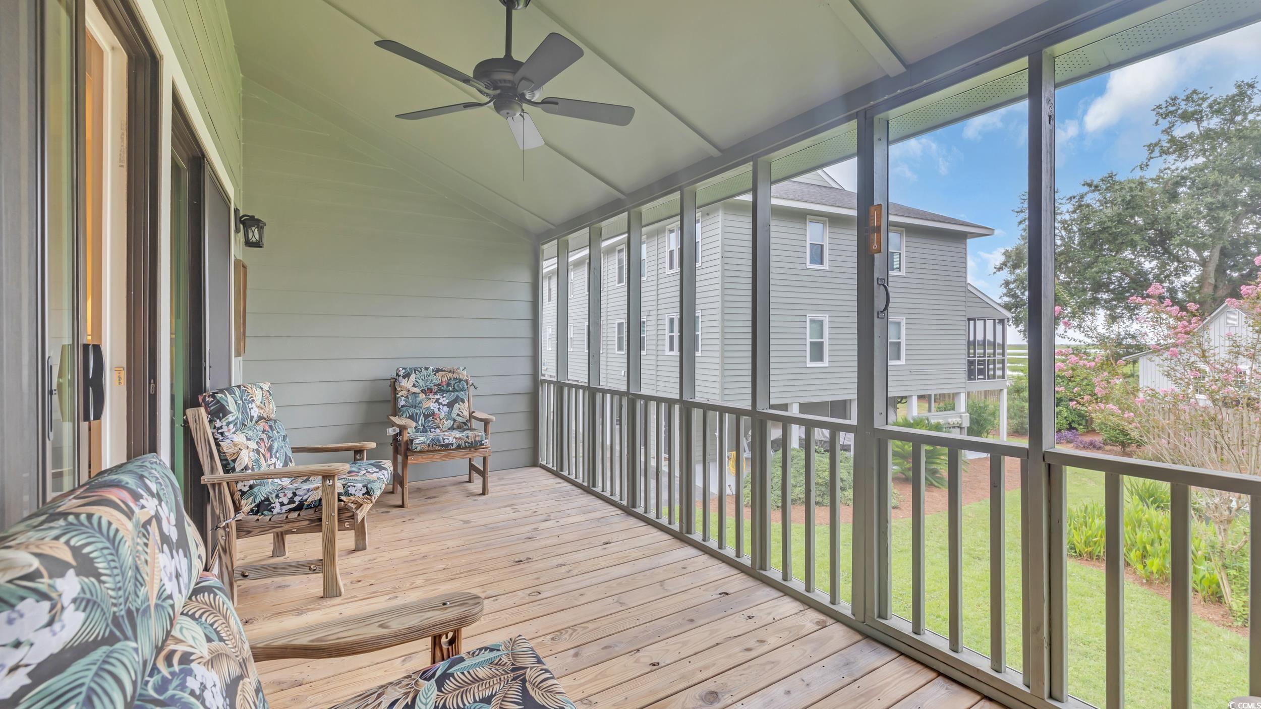 5137 Highway 17 Business, Unit 2B Murrells Inlet, SC 29576 - Photo 12 of 32 Sunroom / solarium with ceiling fan and lofted ceiling
