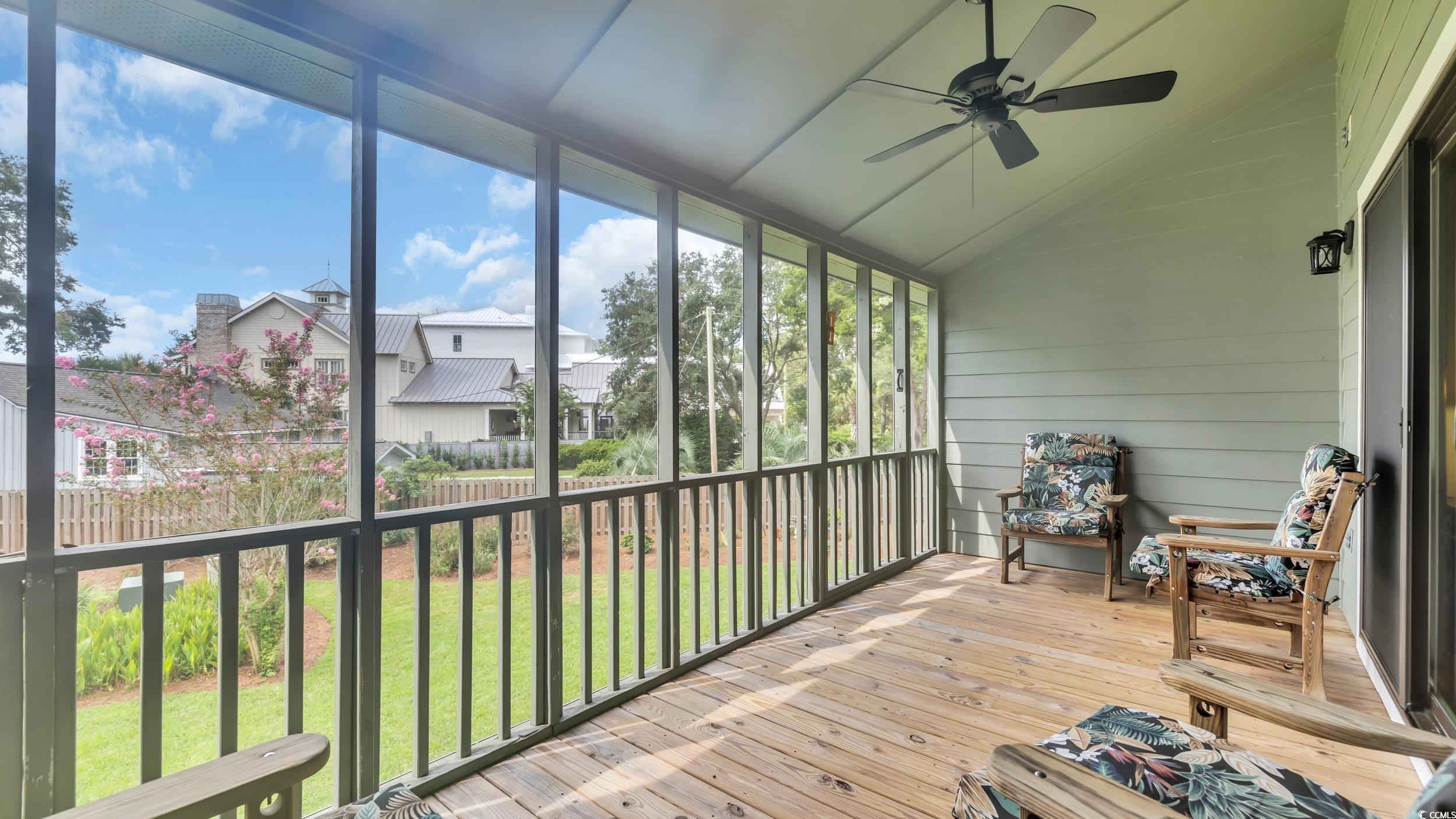 5137 Highway 17 Business, Unit 2B Murrells Inlet, SC 29576 - Photo 13 of 32 Sunroom featuring vaulted ceiling and a ceiling fan