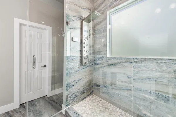 a bathroom with a shower