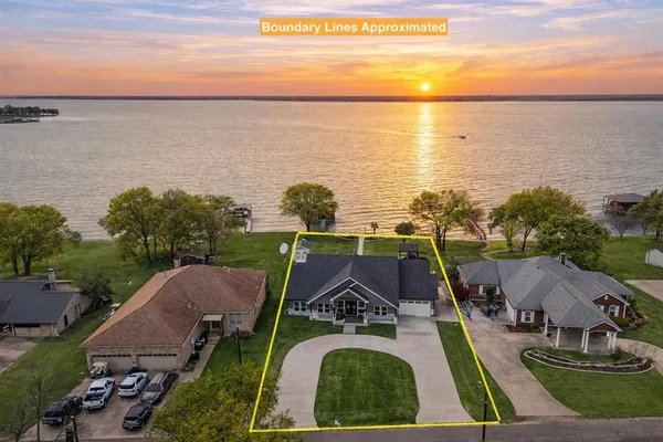 a view of a city with lawn chairs