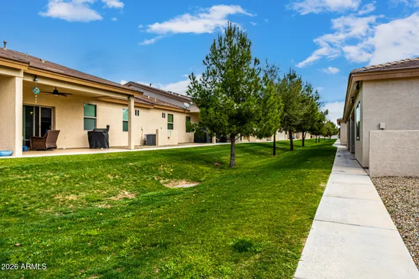 a house view with a garden space