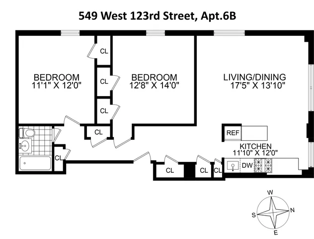 $685,000 | 549 West 123rd Street, Unit 6B | Morningside Heights