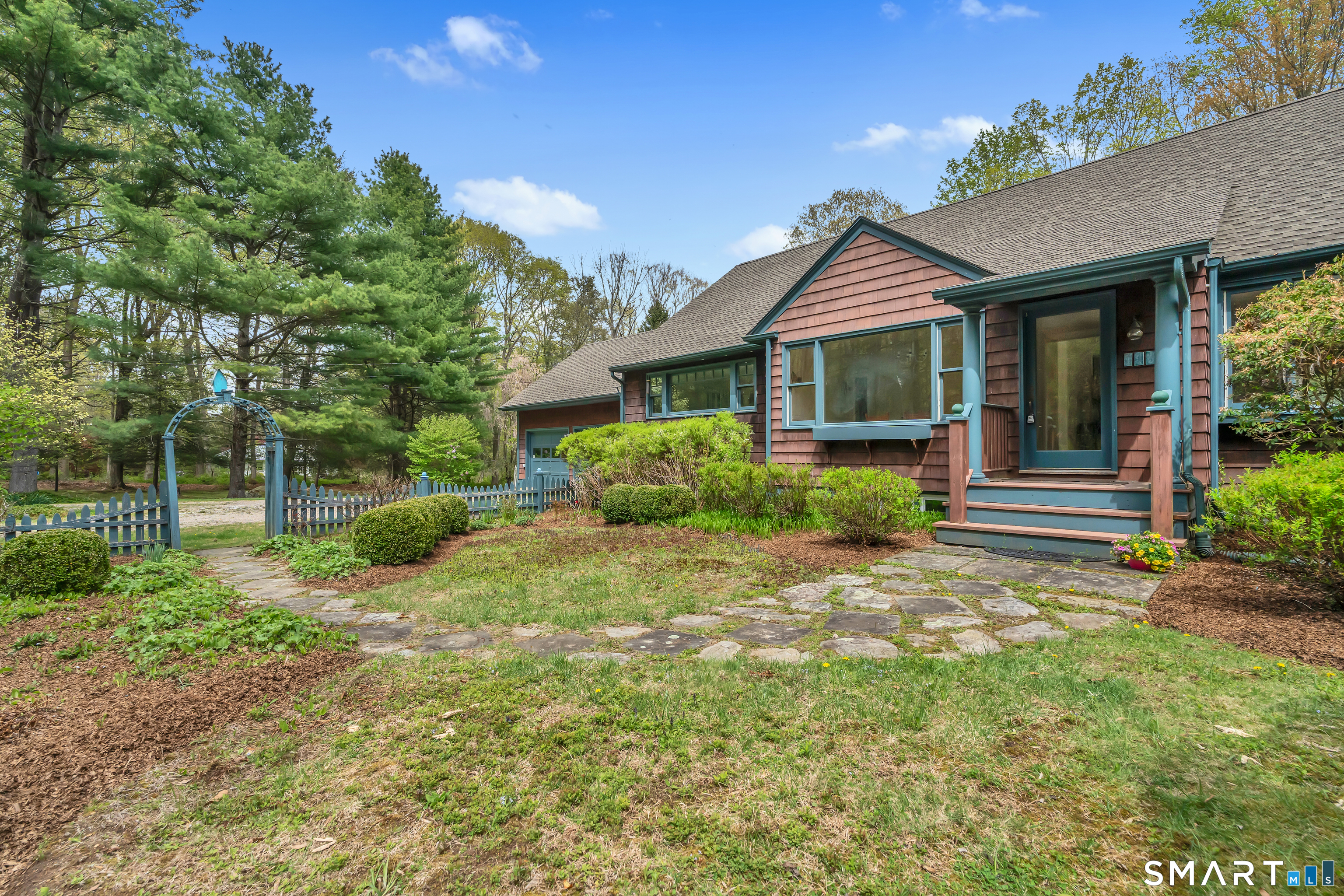 148 Old Redding Road Redding, CT 06896 - Photo 2 of 39 a view of a house with backyard and garden