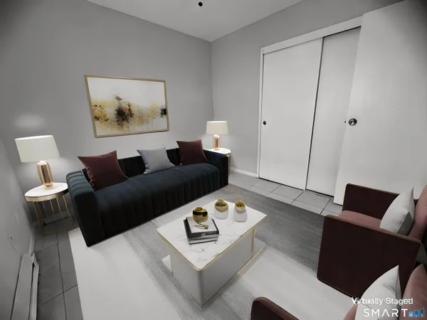a kitchen with stainless steel appliances a stove a sink a refrigerator a table and chairs