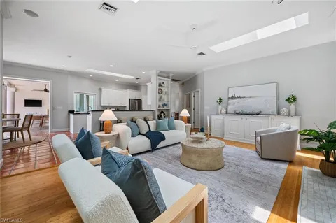 a living room with furniture and a couch