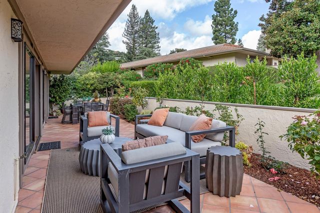 a outdoor living room with furniture