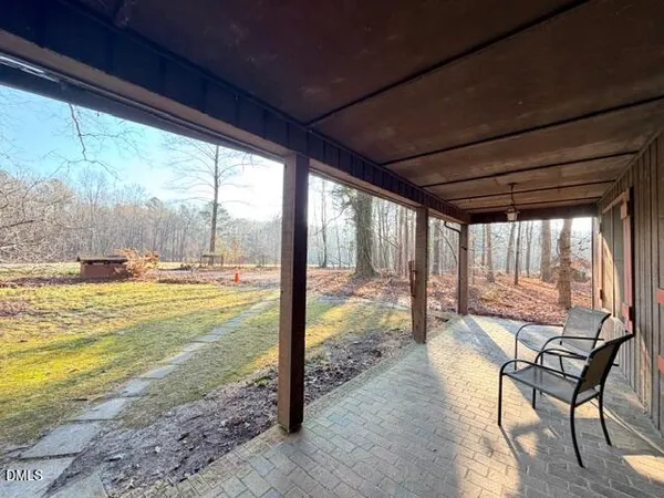a view of porch with seating space