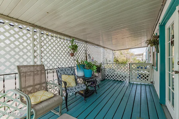 a outdoor view with a sitting space