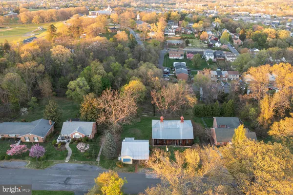 a view of a city with mountains in the background