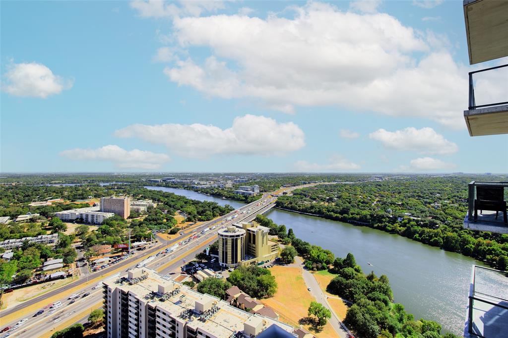 44 East Avenue, Unit 3109 Austin, TX 78701 - Photo 26 of 37 Aerial view featuring a view of city and a water view