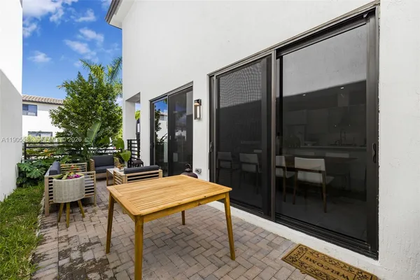 a view of a hallway with entryway