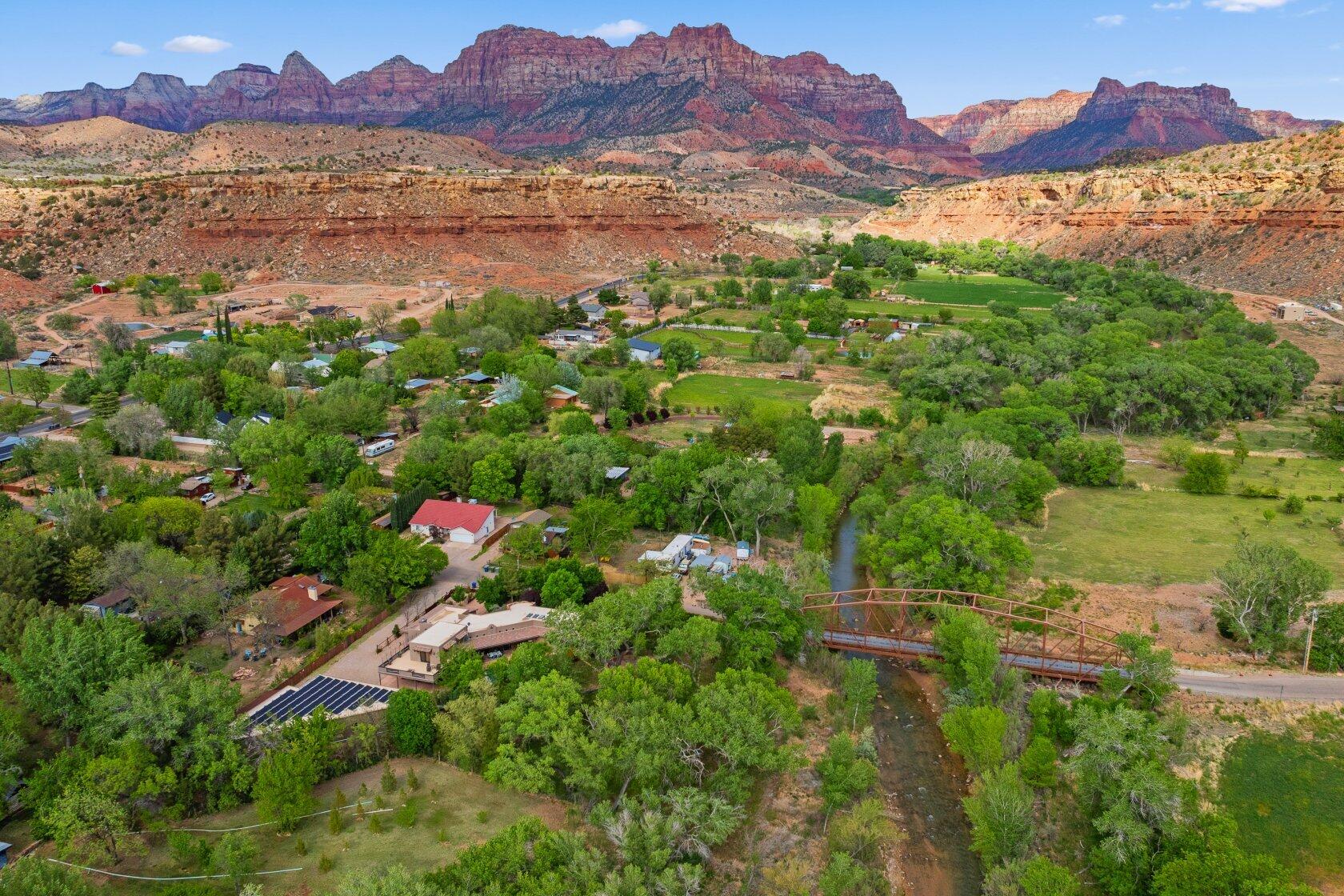 98 South Bridge Road Rockville, UT 84763 - Photo 72 of 80 Aerial View - Riverfront, Mountain Views