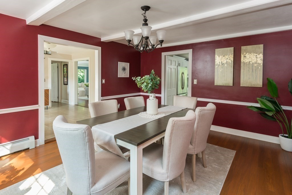 7 Longfellow Road Winchester, MA 01890 - Photo 14 of 42 a dining room with furniture potted plants and wooden floor