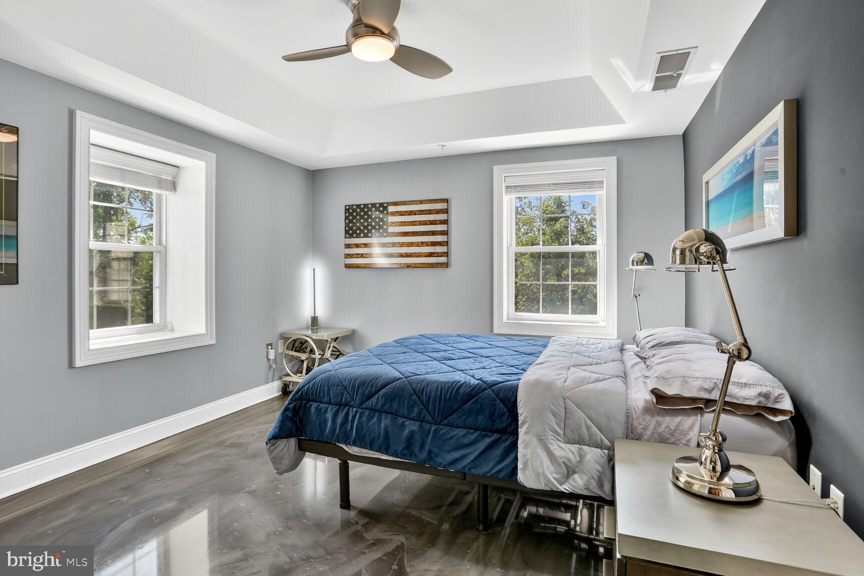 6301 Edsall Road, Unit 123 Alexandria, VA 22312 - Photo 14 of 36 Modern bedroom with serene color palette.