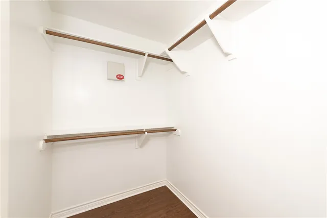 a view of a room with racks on the wall