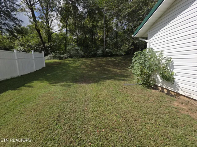 a view of a backyard