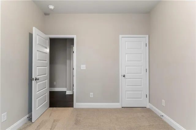 an empty room with closet