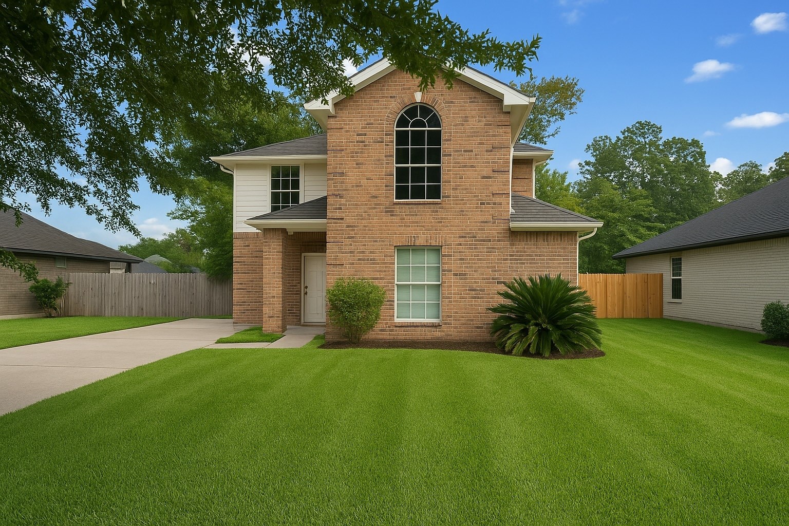2911 Hummingbird Lane Humble, TX 77396 - Photo 1 of 6 a front view of a house with a yard and garage