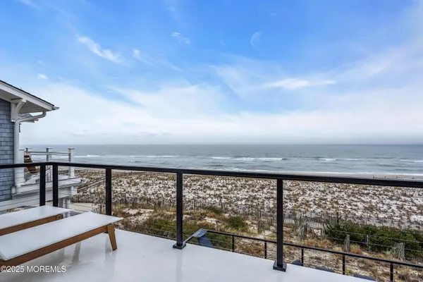 a view of ocean from a balcony