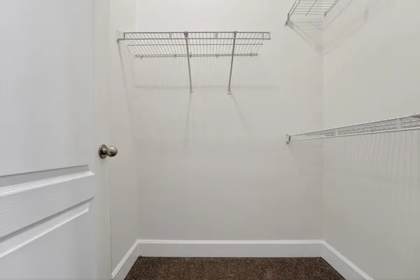 a view of small space with racks on the wall