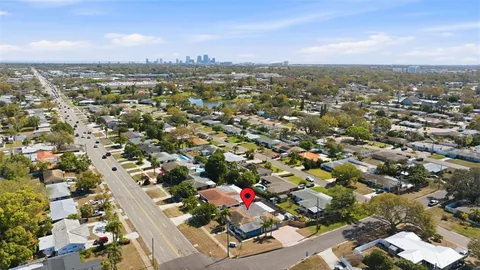 an aerial view of a city