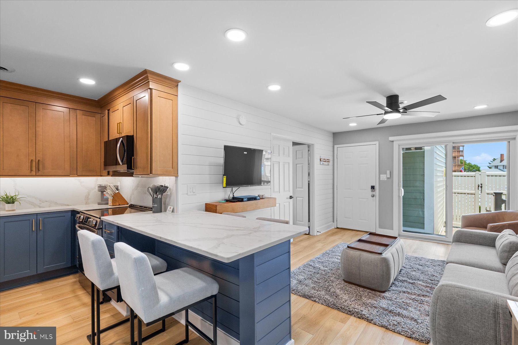 a living room with furniture