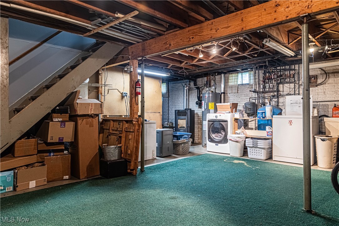 16974 Hawley Road Oberlin, OH 44074 - Photo 28 of 42 Basement with stairs and electric water heater