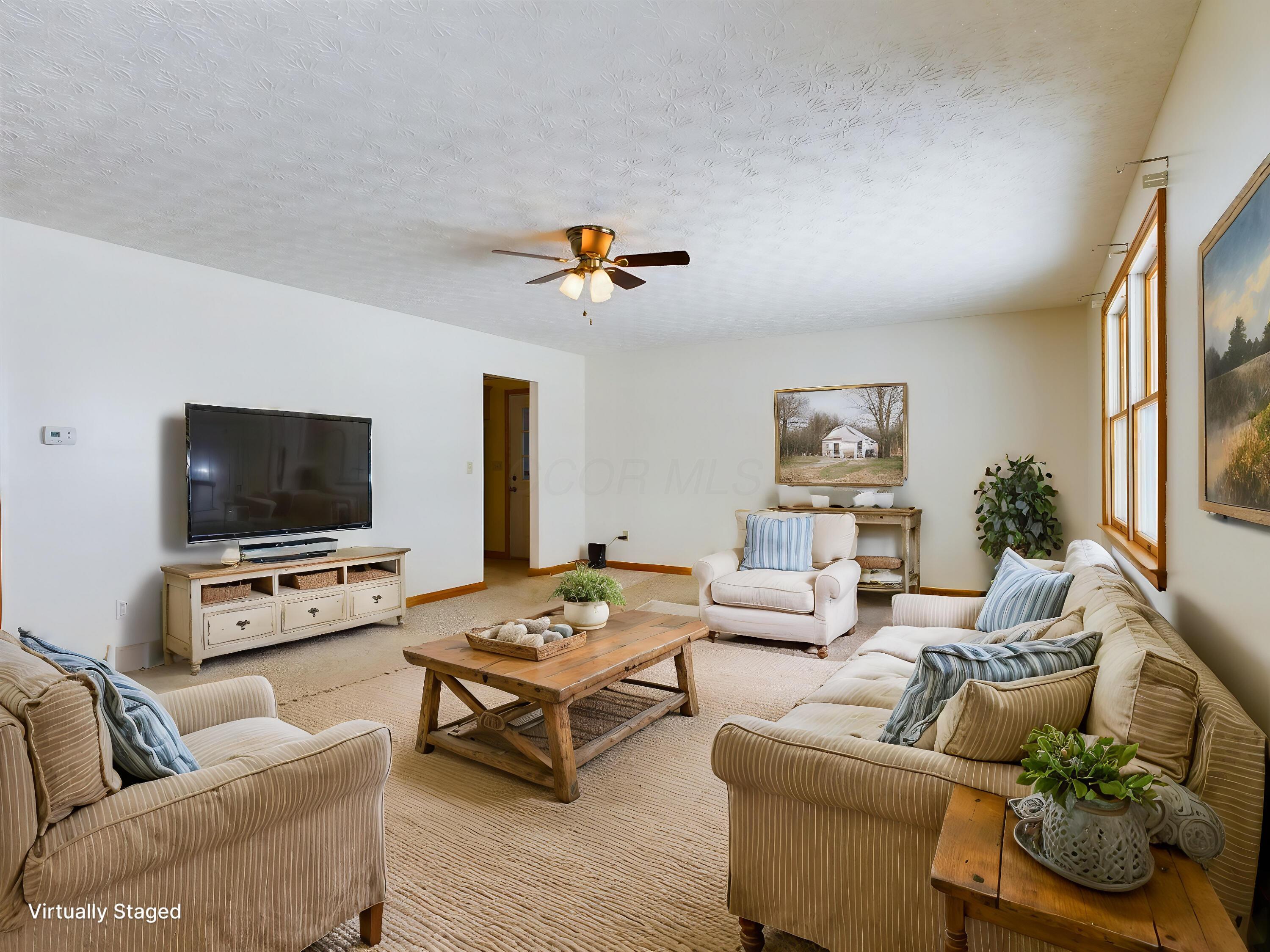 Virtually staged Living Room