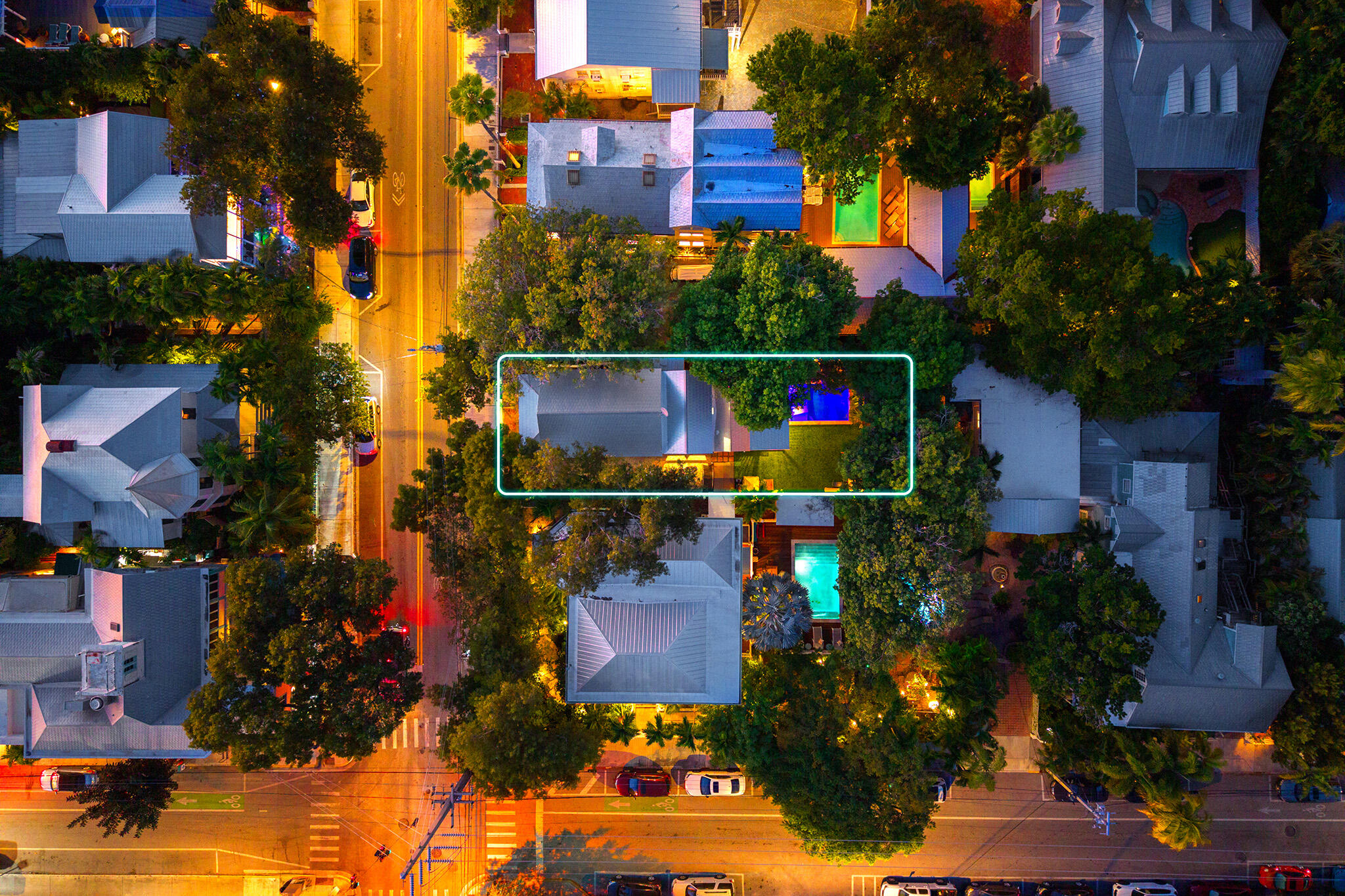 529 Simonton Street Key West, FL 33040 - Photo 76 of 82 Twilight aerial