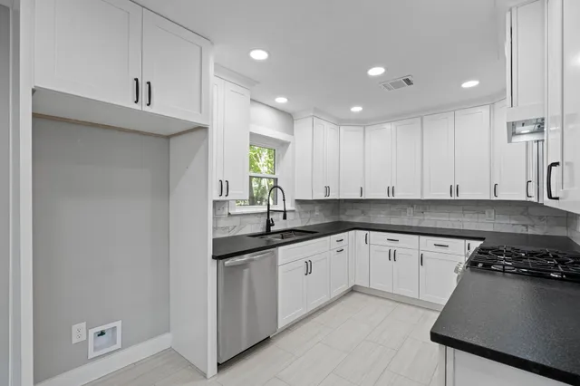 a view of small space with racks on the wall