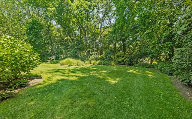 a backyard of a house with lots of green space