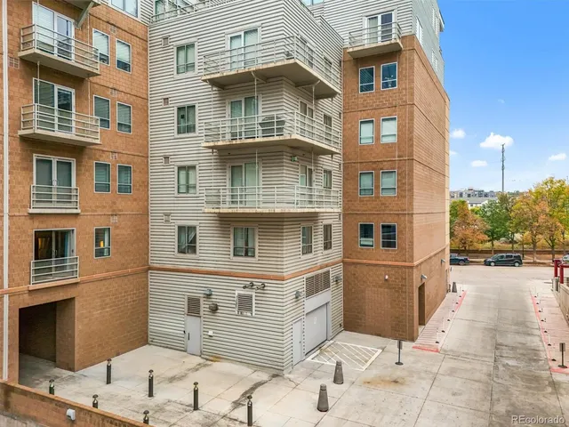 a front view of a multi story building