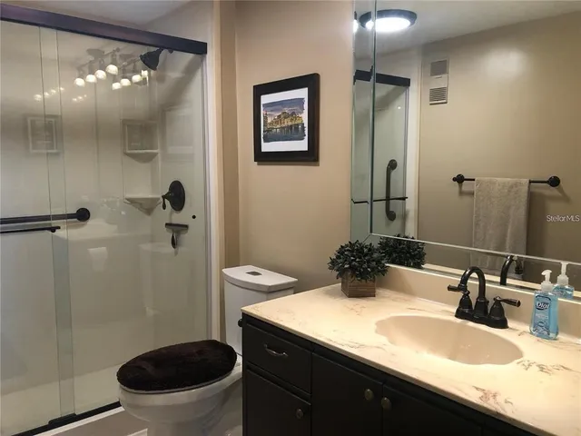 a view of a car park in front of a building