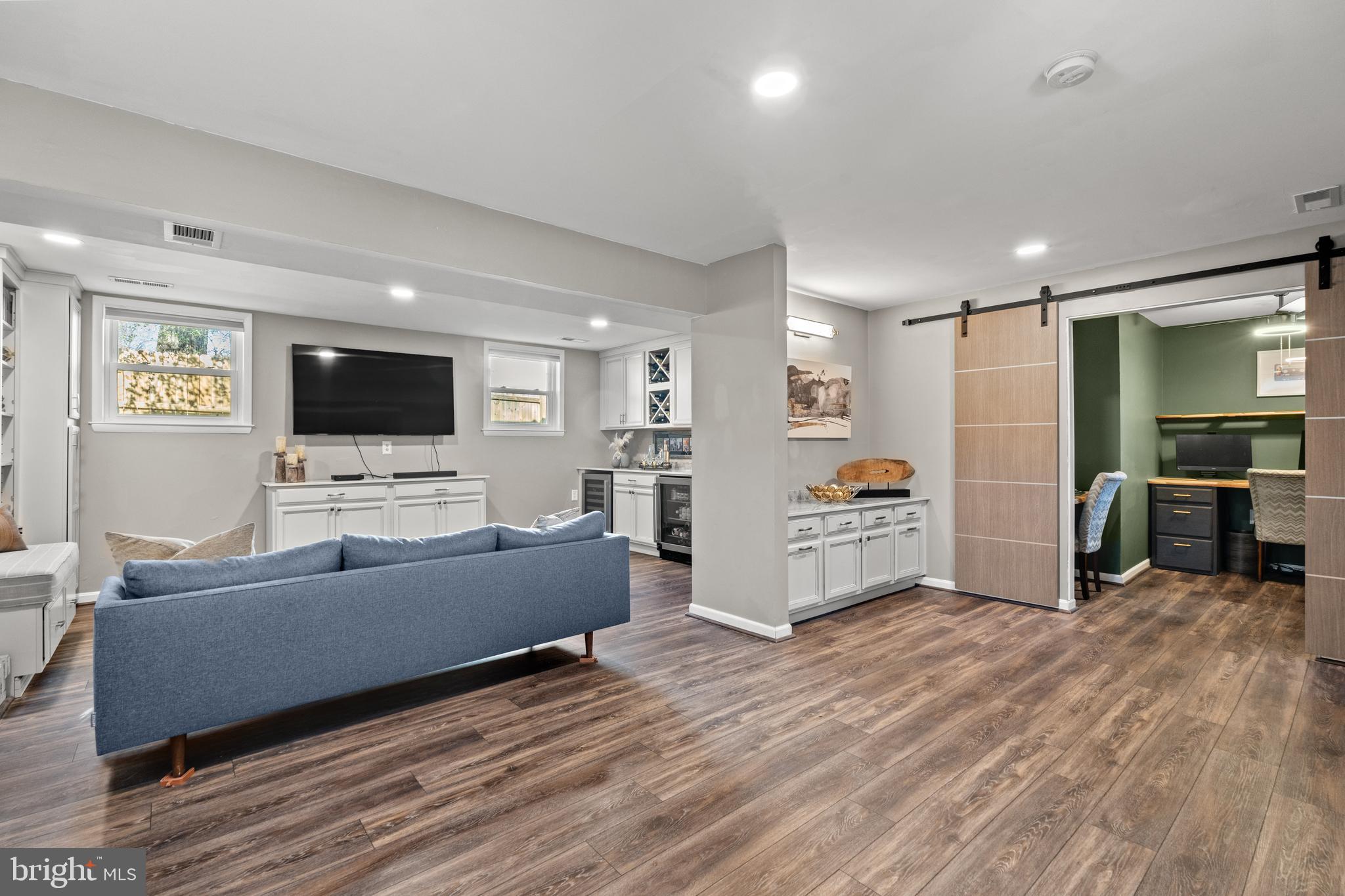 2411 Culpeper Road Alexandria, VA 22308 - Photo 23 of 36 View w/barn doors to office open. Custom office!
