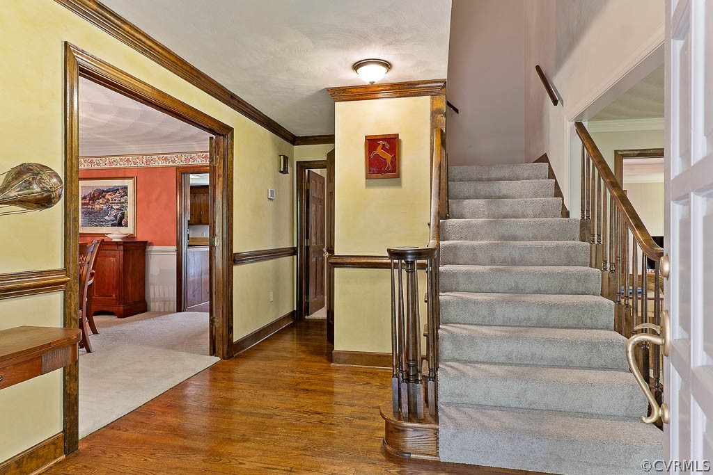 13661 Kingsmill Road Midlothian, VA 23113 - Photo 6 of 50 a view of entryway and hall with wooden floor