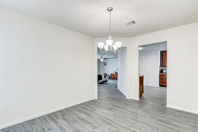 a view of a livingroom with a chandelier