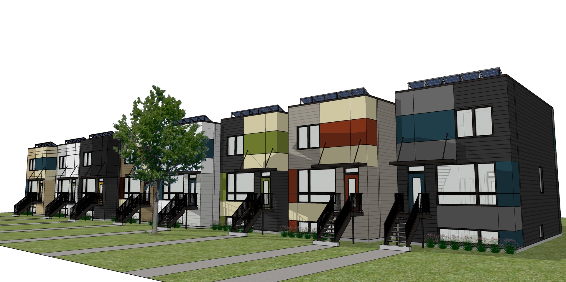 a view of building with yard