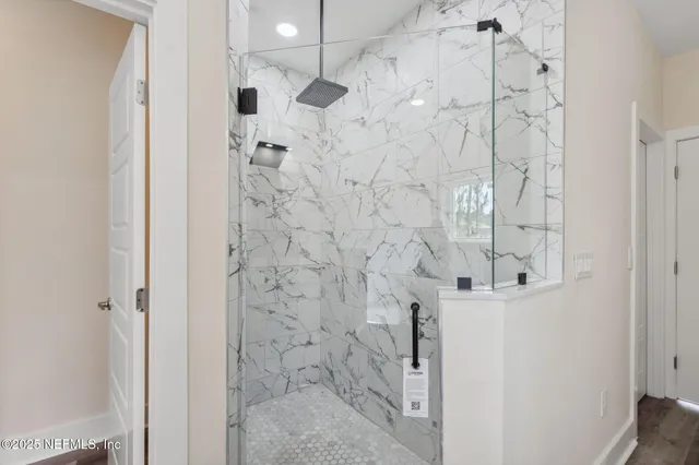 a bathroom with a shower