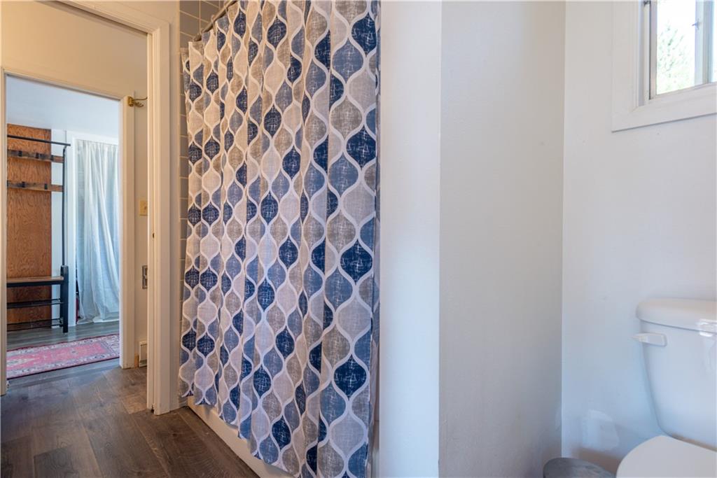 96 L Road Silverthorne, CO 80498 - Photo 15 of 35 a bathroom with a toilet and a shower curtain