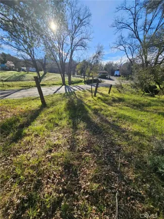a view of backyard with green space