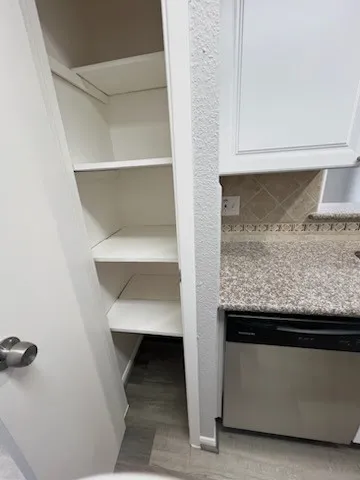 a view of room and microwave